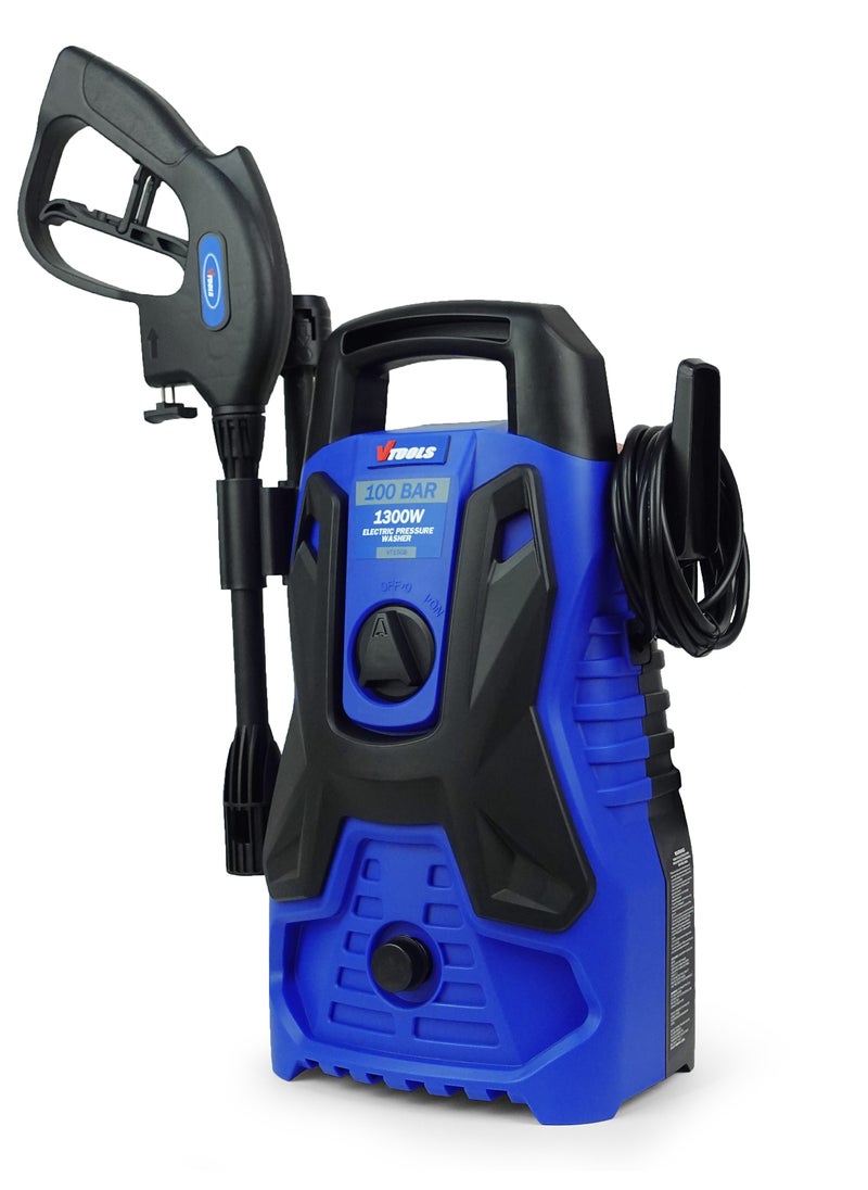 VTOOLS 100 Bar 1300 Watt Electric Pressure Washer With 5 Meter Hose & Soap Dispenser, Auto Stop and Self Priming Mode, For Car, Home & Garden  - Image 2