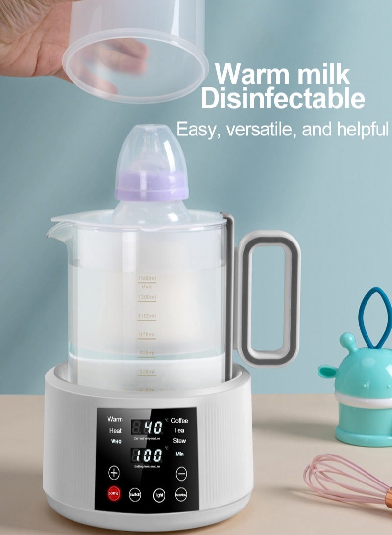 ايتي لايف غلاية كهربائية زجاجية 800 وات | غلاية ماء ساخن خالية من مادة BPA | إيقاف تشغيل تلقائي لمنع الغليان الجاف | غلاية زجاجية | إبريق شاي قهوة | غلاية كهربائية | غلاية ماء ساخن، شفافة، 1.5 لتر، TN-04 - Image 3