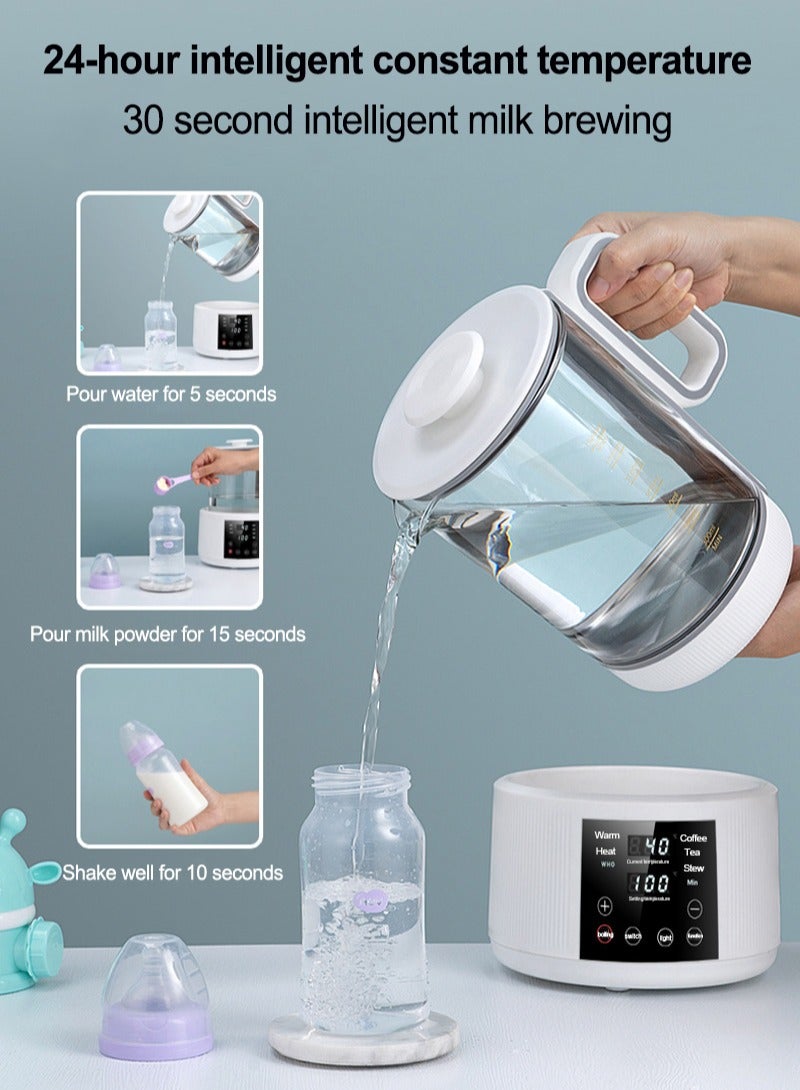 ايتي لايف غلاية كهربائية زجاجية 800 وات | غلاية ماء ساخن خالية من مادة BPA | إيقاف تشغيل تلقائي لمنع الغليان الجاف | غلاية زجاجية | إبريق شاي قهوة | غلاية كهربائية | غلاية ماء ساخن، شفافة، 1.5 لتر، TN-04 - Image 4