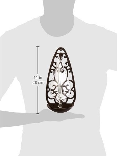 Esschert Design TH31 Thunder/Weather Glass Barometer with Cast Iron Filigree Holder and Overflow Pan, Antique Brown - Image 3