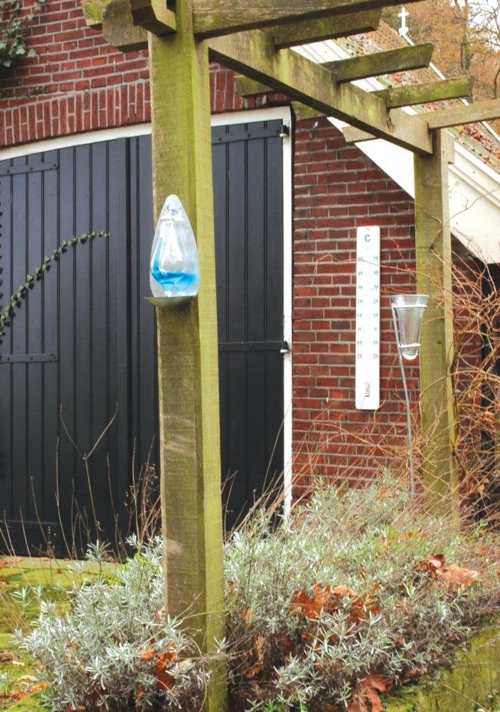 Esschert Design TH31 Thunder/Weather Glass Barometer with Cast Iron Filigree Holder and Overflow Pan, Antique Brown - Image 4