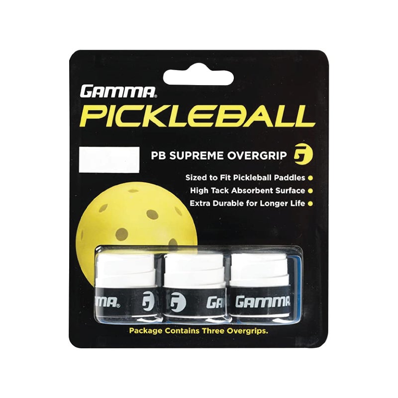 Gamma Sports Pickleball Supreme Overgrip, White - Image 1