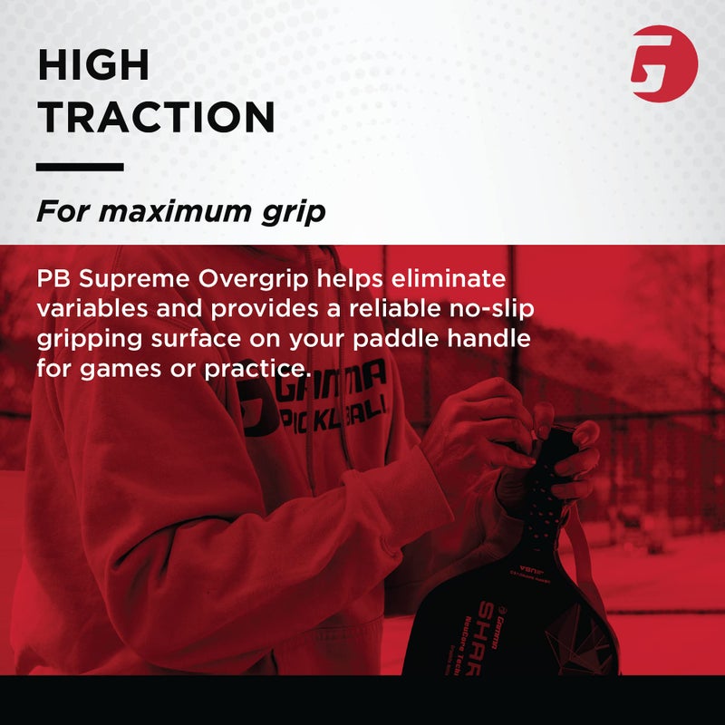 Gamma Sports Pickleball Supreme Overgrip, White - Image 5