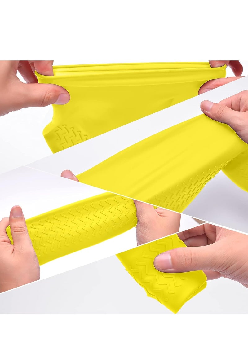 2 Pairs Waterproof Silicone Shoe Covers (M Size) – Reusable Rain Shoes Cover for Men, Women & Children – Anti-Slip, Foldable, Durable Protection for Outdoor, Hiking, Cycling, Camping – Pink & Yellow - Image 5