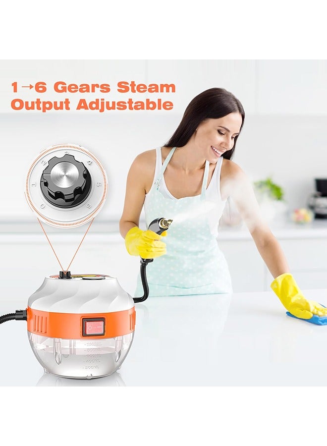 عربست 2500W منظف البخار للمنزل ، منظف البخار اليدوي عالي الضغط مع 6 عجلات قابلة للتعديل ، بخار محمول خالي من المواد الكيميائية لتنظيف بلاط المفروشات للسيارات ، خزان المياه 1 لتر - Image 5