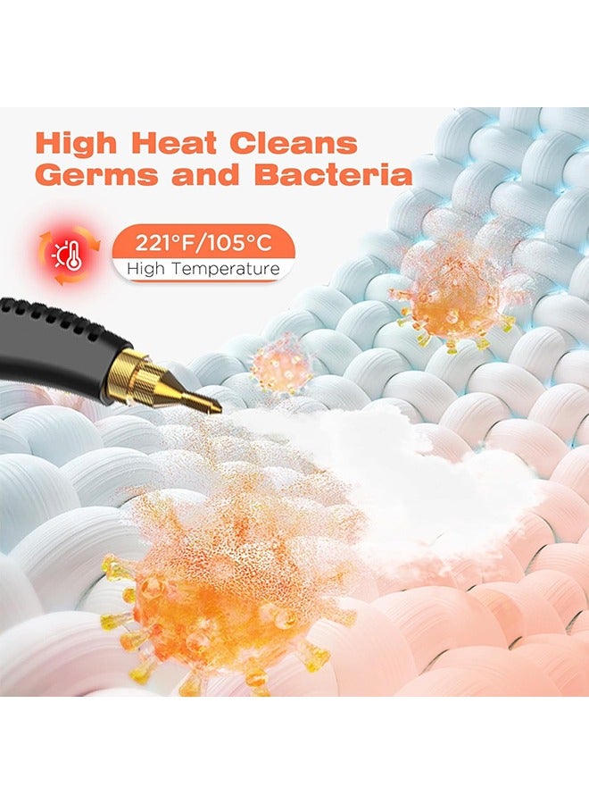 عربست 2500W منظف البخار للمنزل ، منظف البخار اليدوي عالي الضغط مع 6 عجلات قابلة للتعديل ، بخار محمول خالي من المواد الكيميائية لتنظيف بلاط المفروشات للسيارات ، خزان المياه 1 لتر - Image 3