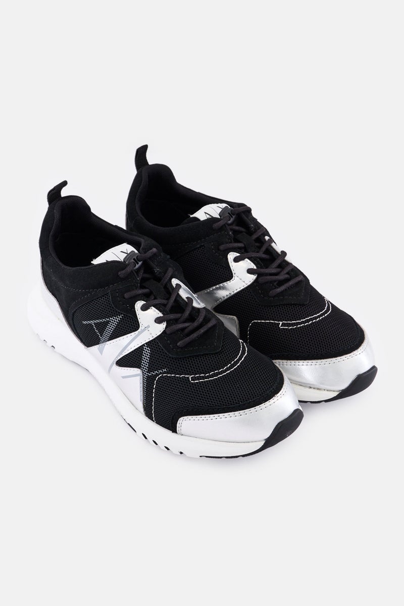 armani AX Armani Exchange Women Lace Up Casual Shoes, Black - Image 4