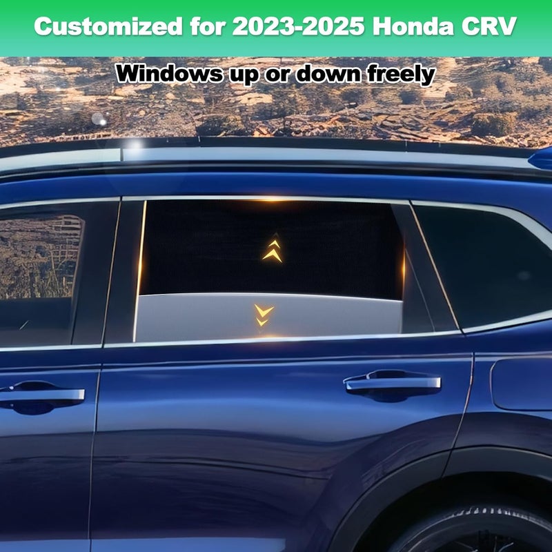 ظلال نوافذ السيارة لطراز CRV 2023-2025 - ظل النافذة الجانبية الخلفية للطفل، شبكة قابلة للتنفس تغطي خصوصية السيارة، حماية من الأشعة فوق البنفسجية وعزل حراري للرحلات البرية، القيلولة، التخييم - Image 3