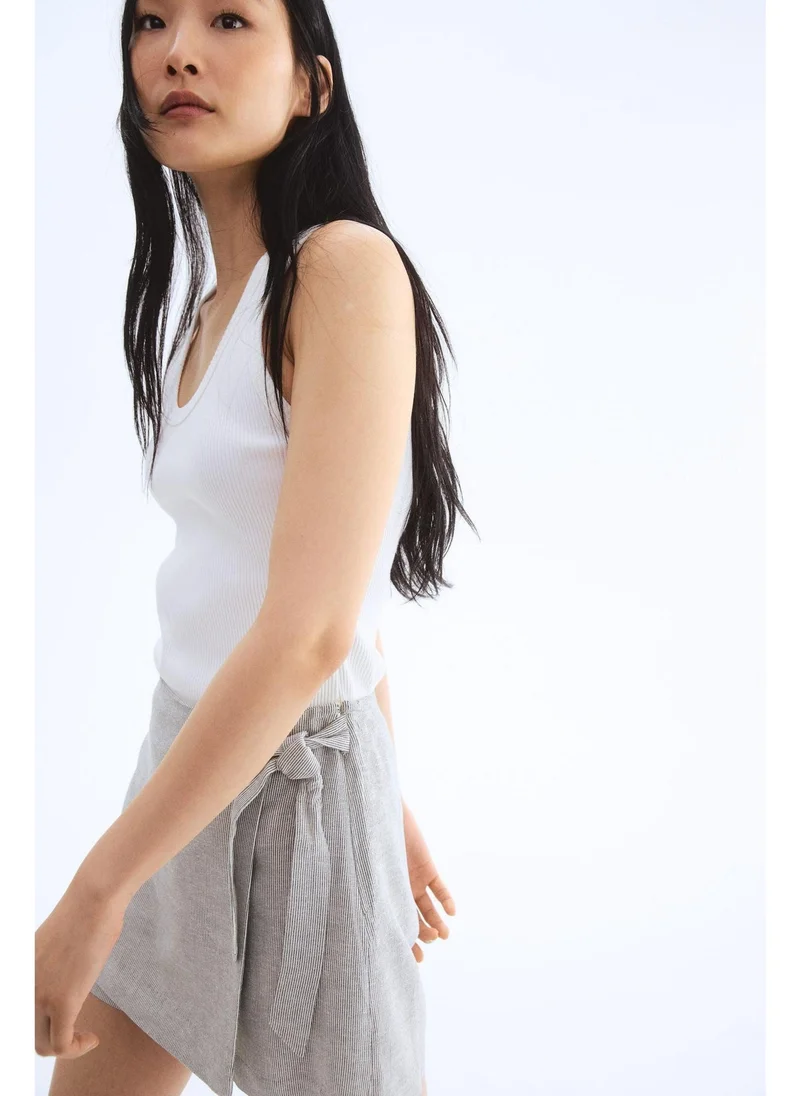 اتش اند ام Linen-blend skort