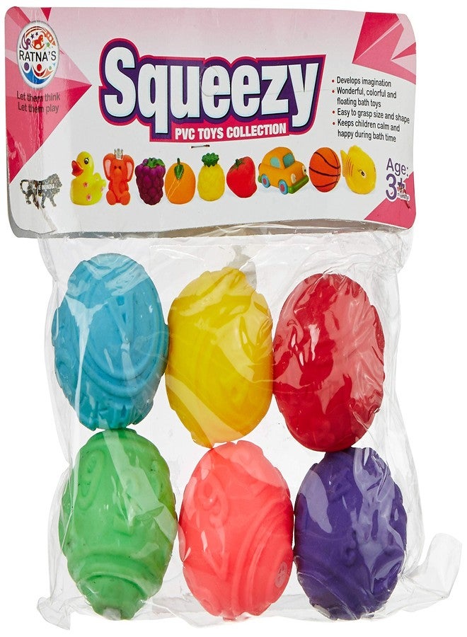 Ratna's Squeezy Toys ABC 123 Ball 6 pcs Pack for Infants. The Sweet Musical Sound of The Squeezy Toy Makes Kids Happy and Makes Their Childhood Fun Filled - Image 2