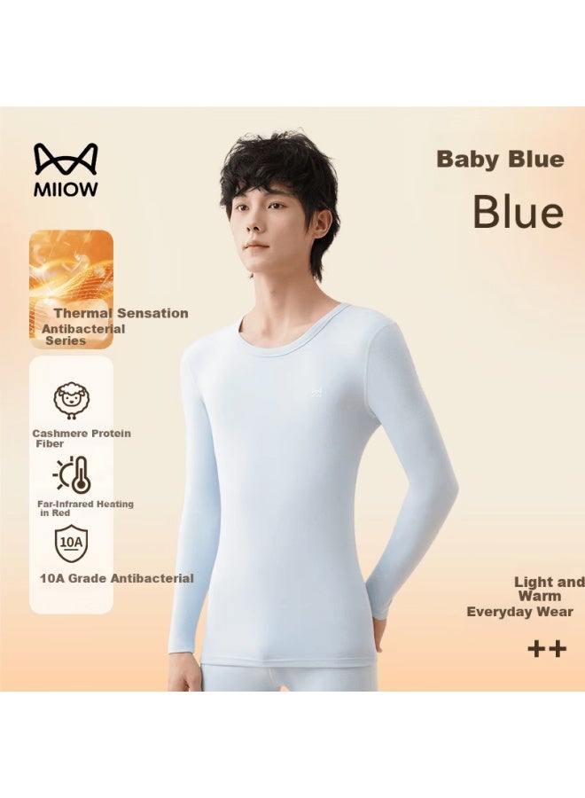 MIIOW Youth Thermal Underwear Pure Cotton Autumn Long Johns Double-layer Quilted Thickened Autumn Winter Pink One Size - Image 5