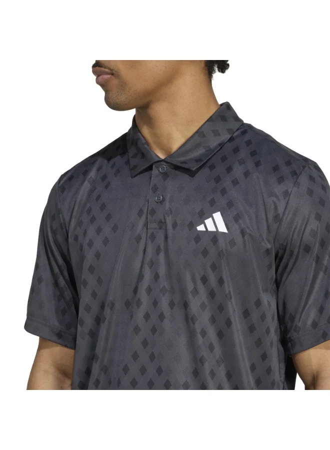 adidas قميص بولو كلوب جراف رمادي بأكمام قصيرة للرجال