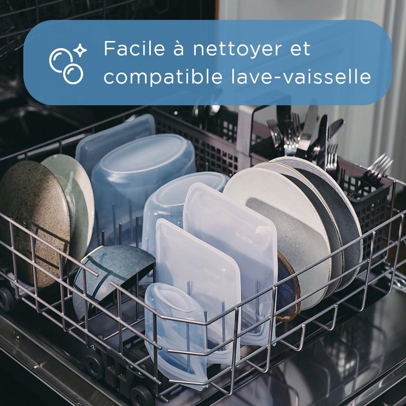 Stasher Premium Silicone Reusable Food Storage Stand-Up Mid Bag, Blue, Microwave, Sous Vide, Dishwasher, Oven and Freezer Safe, BPA Free, Leak-free, Eco-friendly, 56 Oz - Image 4