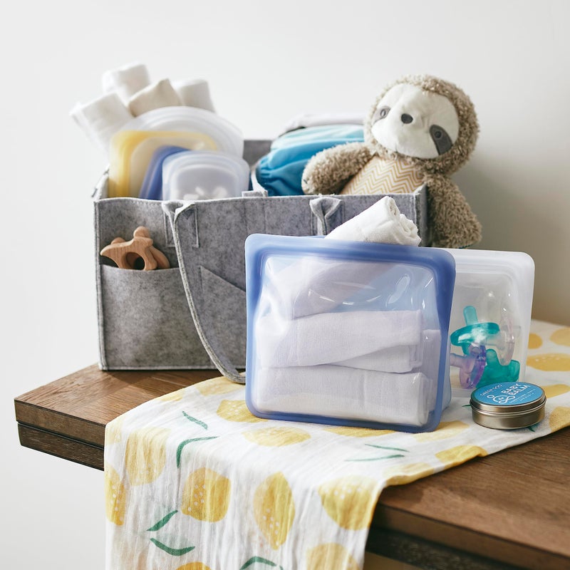 Stasher Premium Silicone Reusable Food Storage Stand-Up Mid Bag, Blue, Microwave, Sous Vide, Dishwasher, Oven and Freezer Safe, BPA Free, Leak-free, Eco-friendly, 56 Oz - Image 2