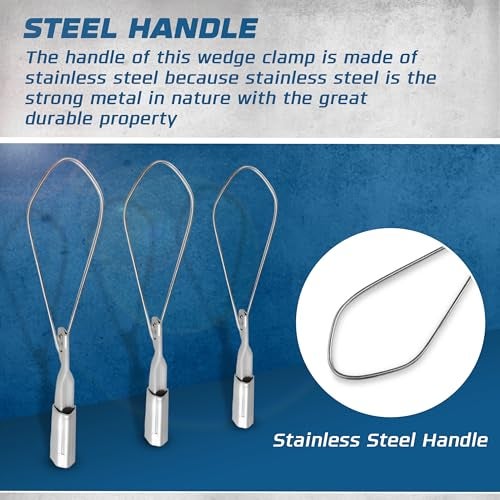 OHLECTRIC 2 Pack - Range 4-1/0 Aluminium Wedge Clamps - Stainless Steel Ball Handle - Secure Locking System - Aerial Cable Tightening & Sag Prevention - Durable Clamp - Image 5