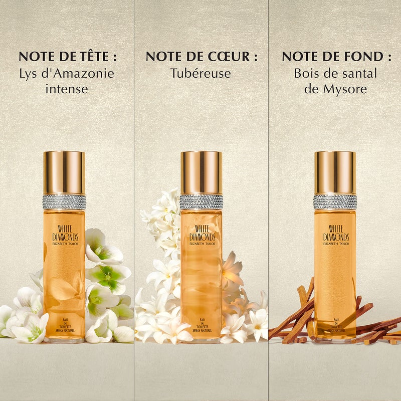 Elizabeth Taylor White Diamonds Women's Perfume, Long-Lasting Floral Fragrance for Her, Eau de Toilette EDT Spray, 1.7 fl oz - Image 5