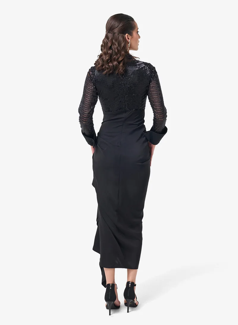 Threadz by Ajooni Sequin Knot Detailed Maxi Dress