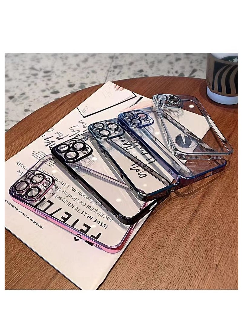 iPhone 15 Pro Max Cover Transparent,  Full Coverage Lens Protection, Anti-Scratch Clear，Comes With Lens Film, Anti Drop, Dust-Proof [Black] - Image 2