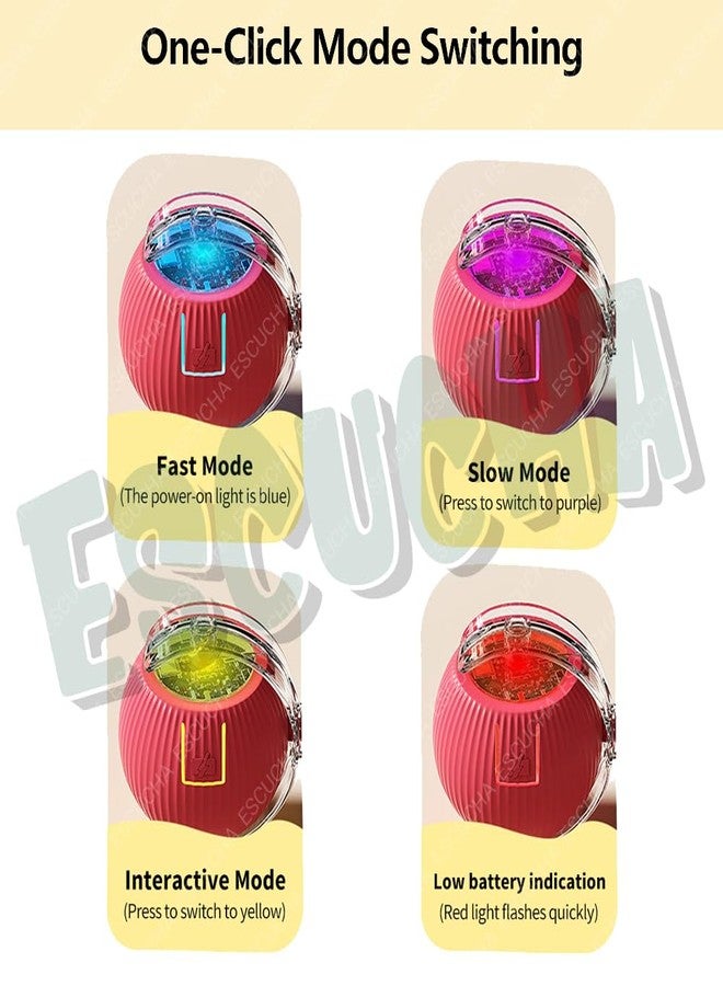 ESCUCHA Interactive Cat Ball Toy with Rope Tail, Smart Rolling Ball for Indoor Cats and Dogs (Multicolor) - Image 2