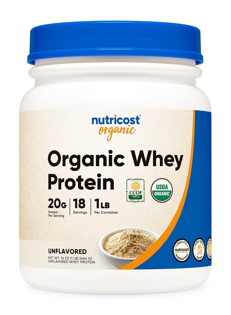 مسحوق بروتين مصل اللبن العضوي بدون نكهة 1 رطل - Image 1