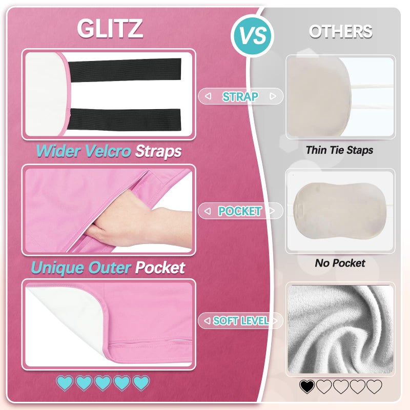 glitz Castor Oil Pack Wrap â€“ Reusable Organic Castor Oil Pack for Liver (Compress), Less Mess, Anti Leak Outer Layer, Soft Cotton (Pink) - Image 4