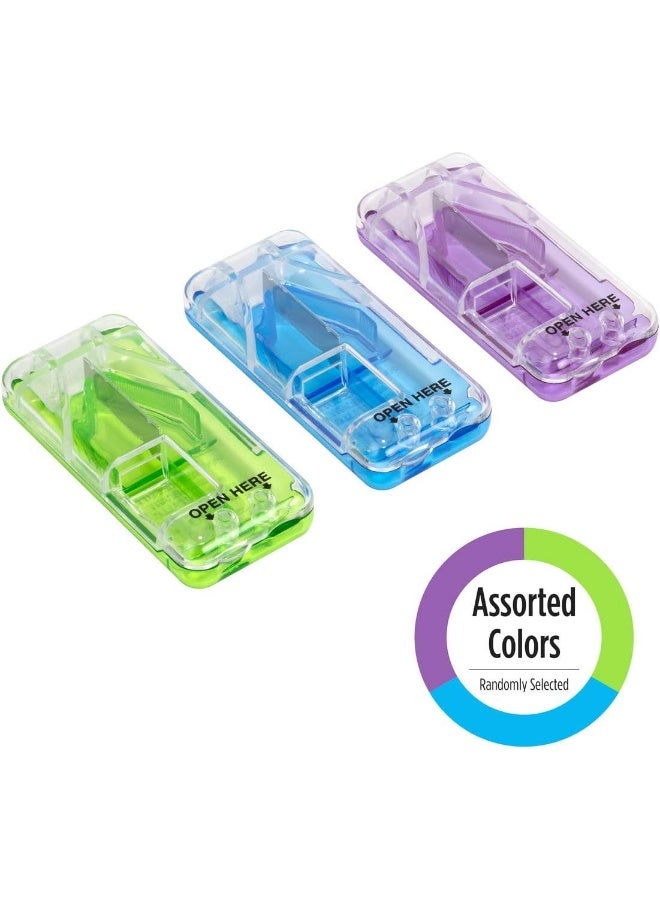Ezy Dose Pill Cutter and Splitter with Dispenser, Cuts Pills, Vitamins, Tablets, Stainless Steel Blade, Travel Sized, Colors May Vary - Image 3