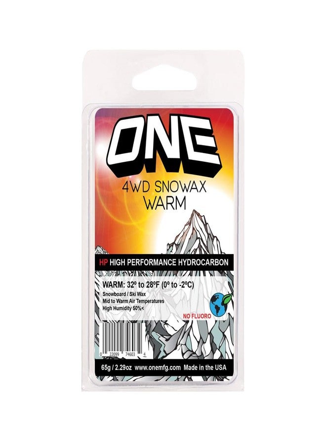 ONEBALL One Mfg 4WD Warm Snowboard & Ski Wax 65G - Fast and affordable, premium hydrocarbon blend formulas for any temperatures and conditions - Image 1