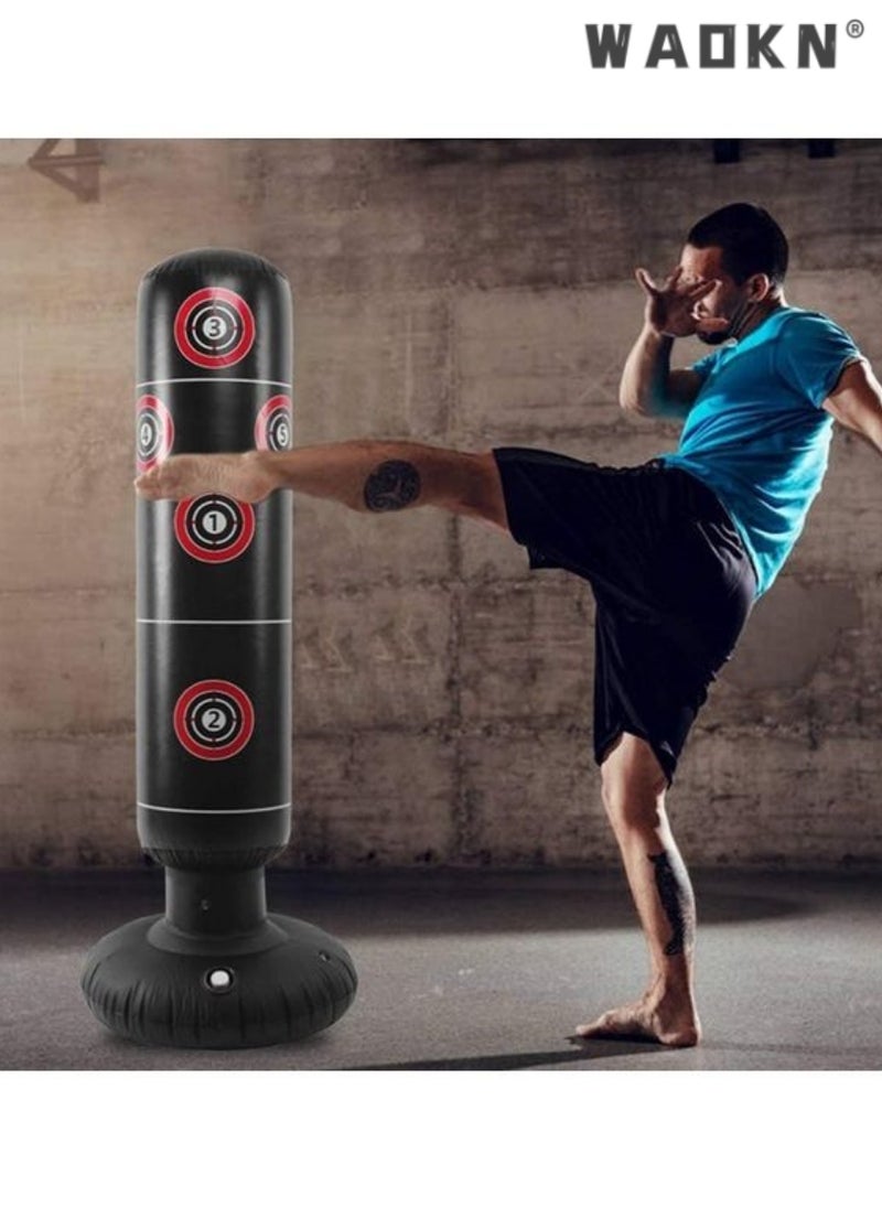 WAOKN Inflatable Punching Bag, 160cm Kids Punching Bag, Punching Bag with Stand Adult, Inflatable Freestanding Heavy Duty Boxing Bag,Women Men Training Equipment Exercise Boxing Standing Punching Bag  - Image 4