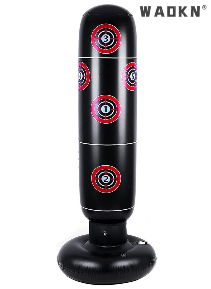 WAOKN Inflatable Punching Bag, 160cm Kids Punching Bag, Punching Bag with Stand Adult, Inflatable Freestanding Heavy Duty Boxing Bag,Women Men Training Equipment Exercise Boxing Standing Punching Bag  - Image 2