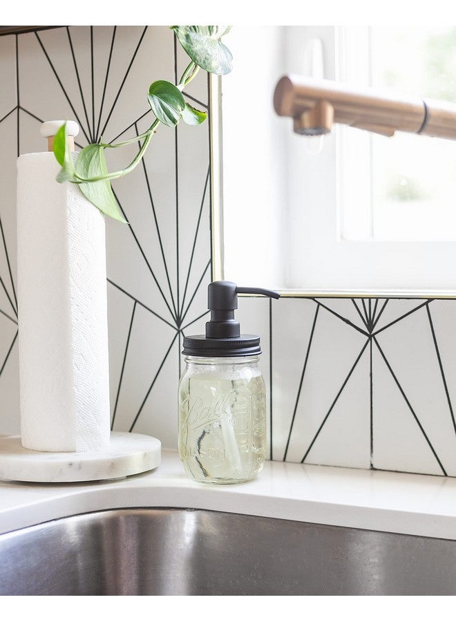 Jarmazing Products Mason Jar Soap Dispenser - Black - with 16 Ounce Ball Mason Jar - Made from Rust Proof Stainless Steel - Two Pack - Image 4