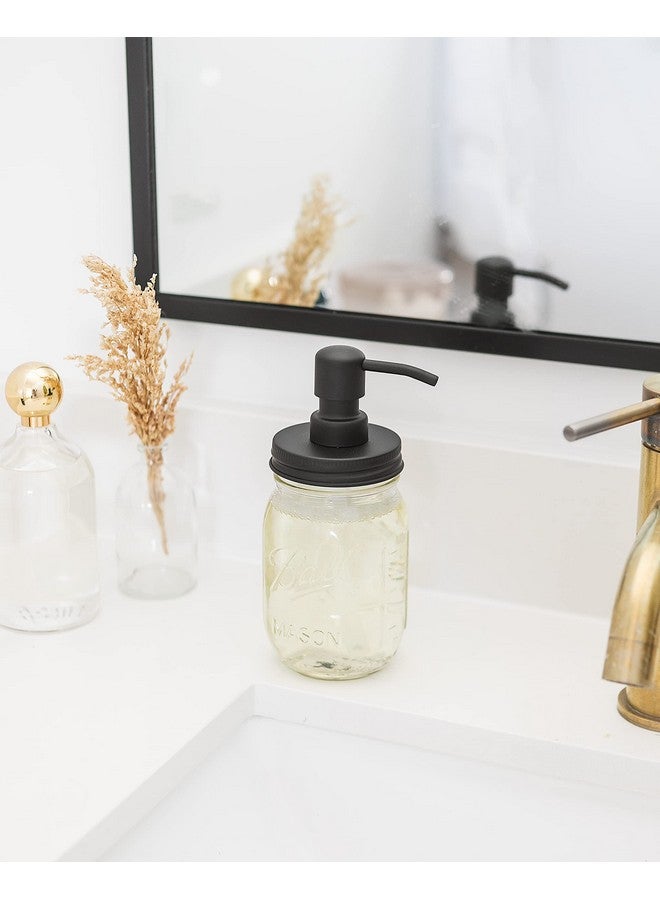 Jarmazing Products Mason Jar Soap Dispenser - Black - with 16 Ounce Ball Mason Jar - Made from Rust Proof Stainless Steel - Two Pack - Image 5