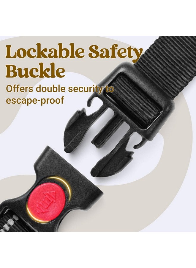 رابيتجو حزام كلاب من rabbitgoo للكلاب الكبيرة، حزام للحيوانات الأليفة بدون سحب مع مقبض مبطن ناعم، سترة عاكسة قابلة للتعديل مع 3 مشابك، حزام سهل المشي مع مشبكين للمقود، أسود، مقاس كبير - Image 3