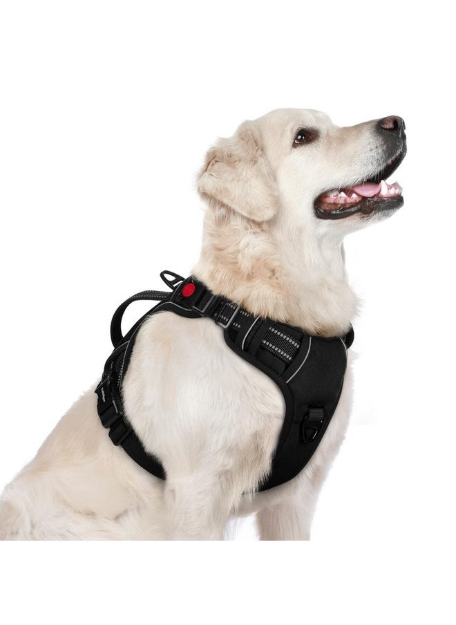 rabbitgoo Dog Harness for Large Dogs, No Pull Pet Harness with Soft Padded Handle, Adjustable Reflective Vest with 3 Buckles, Easy Walking Harness with 2 Leash Clips, Black, L - pzsku/Z1C216F6066B3F899A135Z/45/_/1737032203/1e73b7ed-9718-403b-8f92-7509d150ac11