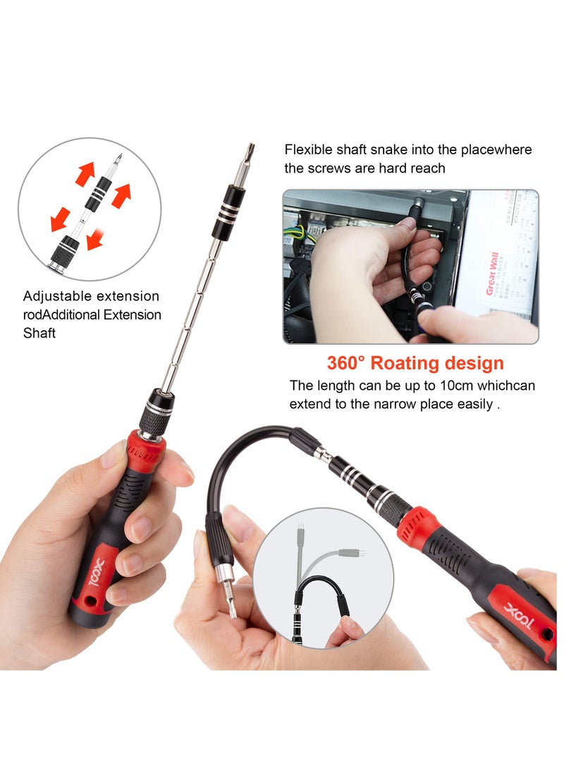 XOOL 200 in 1 Precision Screwdriver Set, Electronics Repair Tool Magnetic Driver Kit with 164 Bits for Phone, MacBook, Computer, Laptop, PC, Tablet, PS4, Xbox, Nintendo, Game Console Red  - Image 3