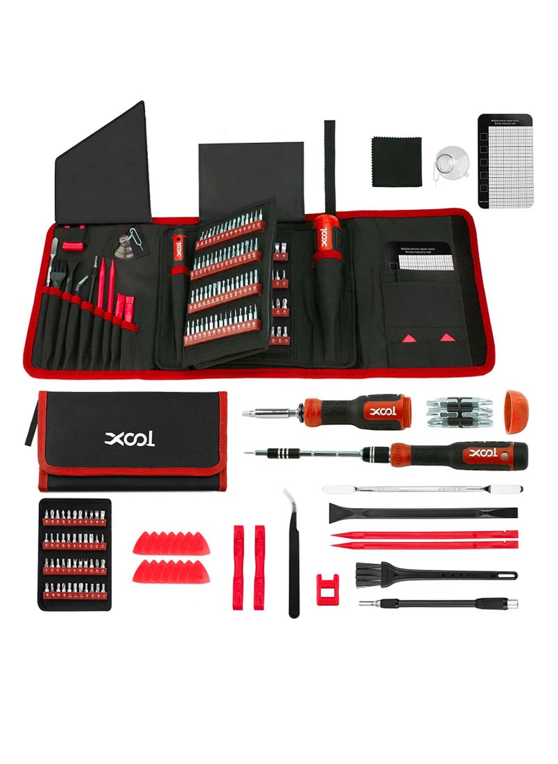 XOOL 200 in 1 Precision Screwdriver Set, Electronics Repair Tool Magnetic Driver Kit with 164 Bits for Phone, MacBook, Computer, Laptop, PC, Tablet, PS4, Xbox, Nintendo, Game Console Red  - Image 1