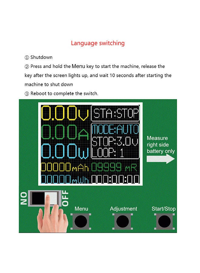 18650 Lithium Battery Capacity Tester 1.77inch Display Internal Resistance Measurement Module Type-C Interface with Battery Capacity Division and Running Cycle Function