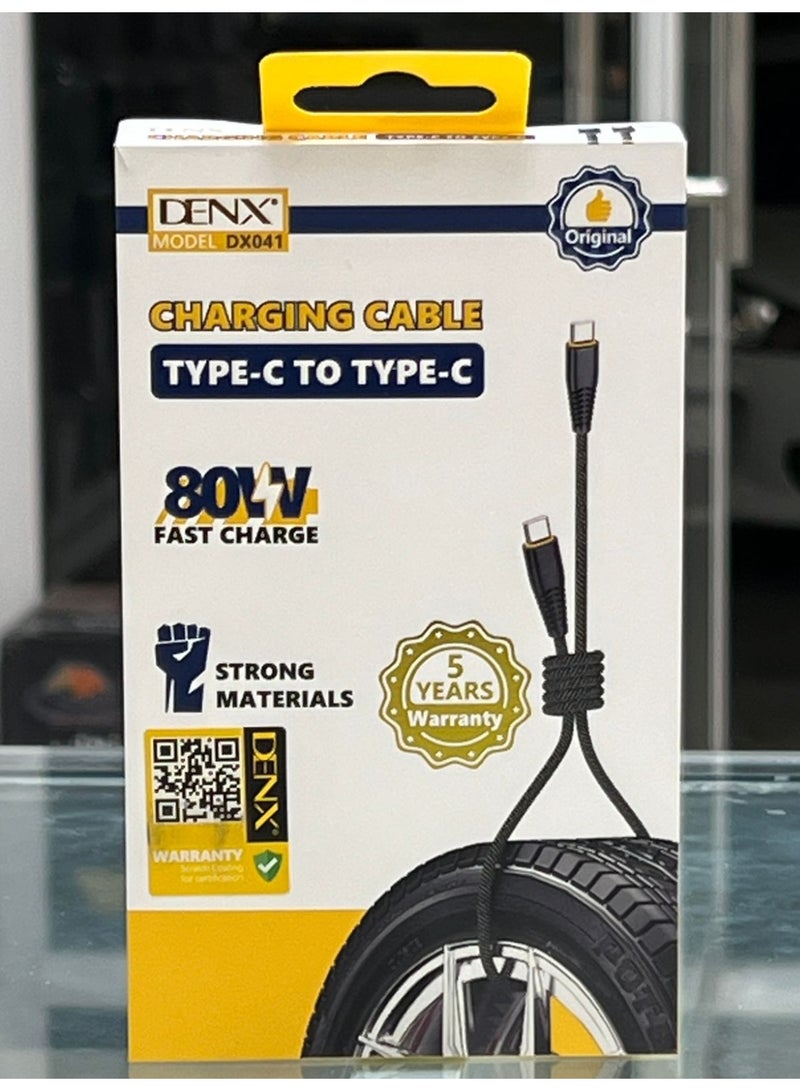 Denx DENX Charging Cable Type-C to Type-C 80W Fast Charging