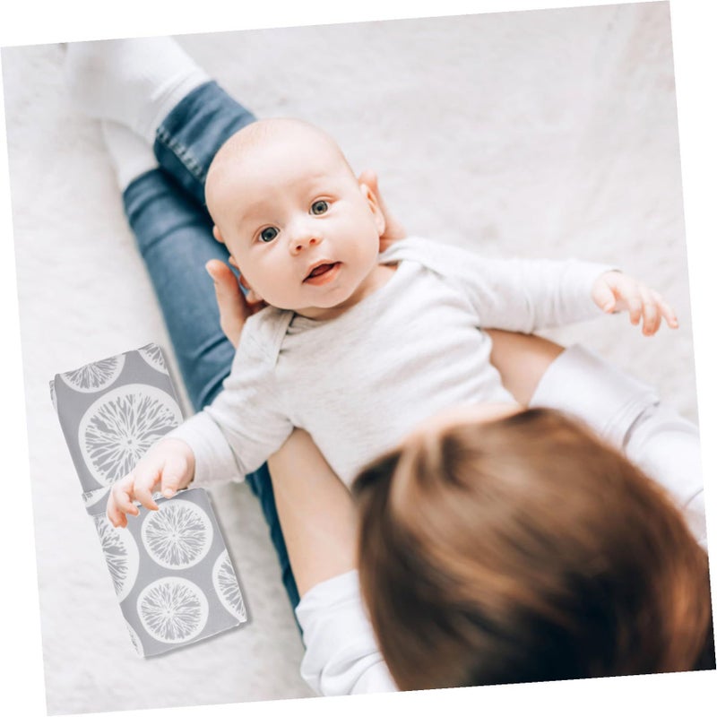 Gray Lemon Portable Changing Pad Lightweight Diaper Mat For Crib Playpen Stroller - Image 4