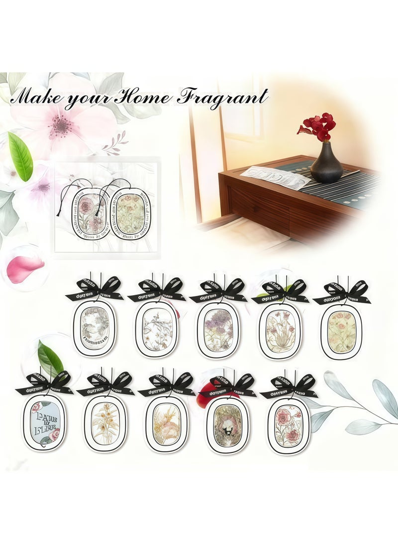 10 أكياس معطرة للسيارة - مزيل روائح يدوم طويلاً للسيارات، والخزائن، والحمامات، وغرف النوم - معطرات نباتية خالية من الكحول، مع شريط - Image 4