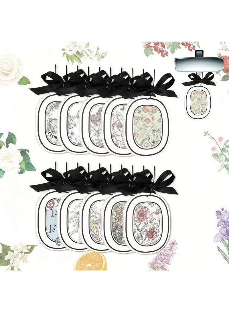 10 أكياس معطرة للسيارة - مزيل روائح يدوم طويلاً للسيارات، والخزائن، والحمامات، وغرف النوم - معطرات نباتية خالية من الكحول، مع شريط - Image 3