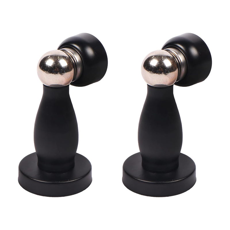 Klaxon Galaxy Stainless Steel Magnetic Door Stopper Catcher with Screw Fitting Black Gold Pack of 2 - Image 1