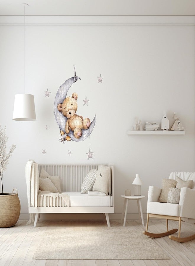 Shine Inside Nursery Wall Decals, Animals, Elephants and Bears, Peel and Stick Decor for Baby Room (Gray/Beige) - Image 4