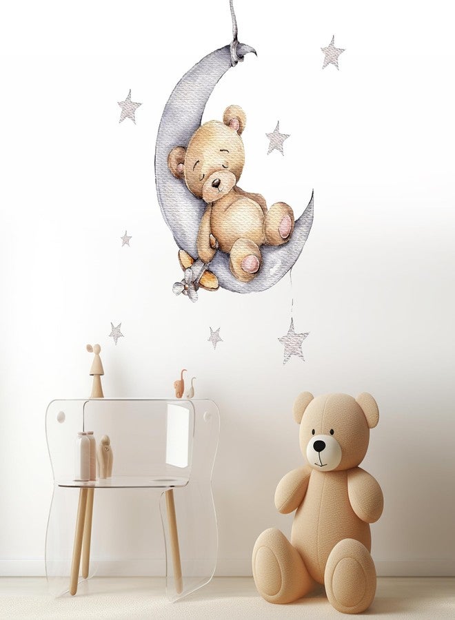 Shine Inside Nursery Wall Decals, Animals, Elephants and Bears, Peel and Stick Decor for Baby Room (Gray/Beige) - Image 3