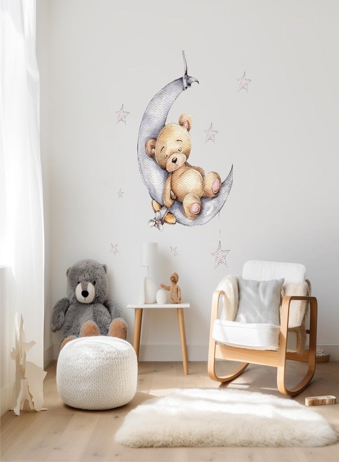 Shine Inside Nursery Wall Decals, Animals, Elephants and Bears, Peel and Stick Decor for Baby Room (Gray/Beige) - Image 2