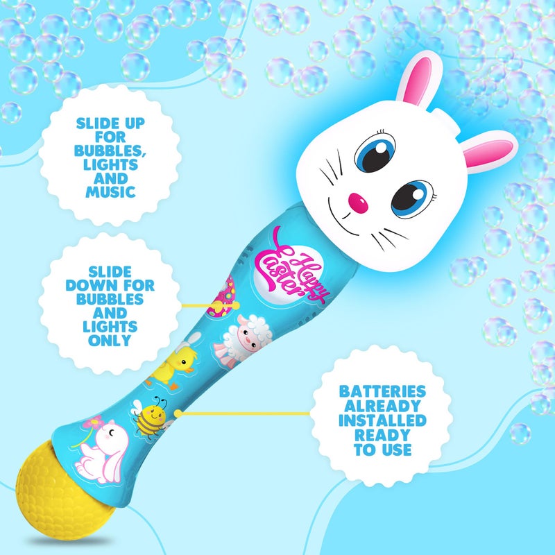 ArtCreativity Easter Bunny Bubble Wand (2 Pack), Easter Basket Stuffers for Toddler, 14" Light Up Automatic Bubble Maker with LED & Music, Bubbles for Kids, Toys for Toddlers - Image 3