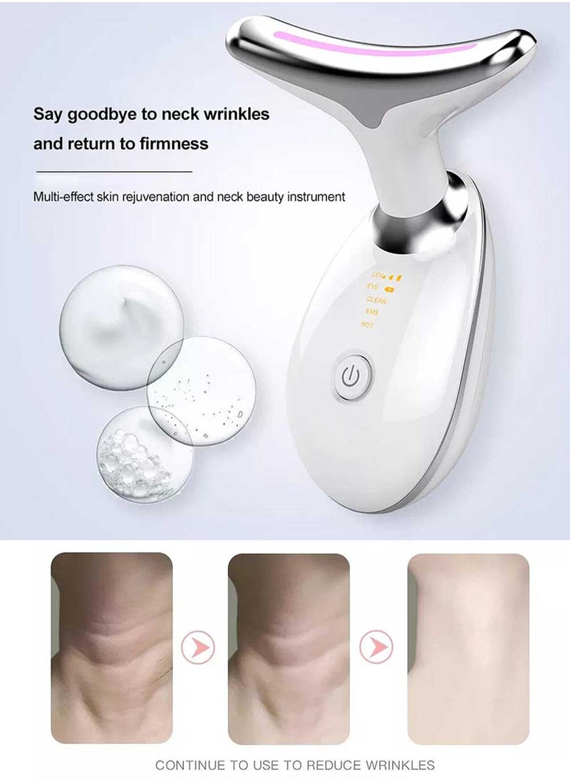 Royal Electric Facial Neck Lifting EMS Thermal Therapy Face Shape Firming Massager Skin Tightening Wrinkle Removal Anti Aging Machine High Frequency Sonic Vibration LED Photon Beauty Device  - Image 4