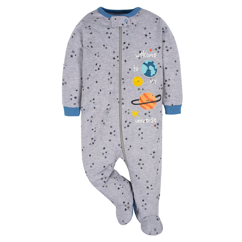 Gerber Baby Boys 4 Pack 'N Play Footie And Toddler Sleepers, Space, Newborn US - Image 2