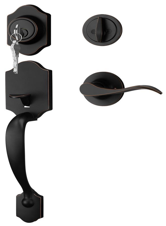 goldenwarm Front Door Lock Set, Oil-Rubbed Bronze Front Door Handle and Deadbolt Set, Exterior Door Lock Set, Front Door Handles and Locks - Image 1