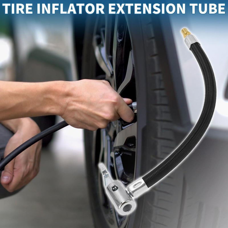 A ABSOPRO Tyre Inflator Extension Tube 26 cm M8 x 0.8 Air Compressor Hose Adapter - Image 3