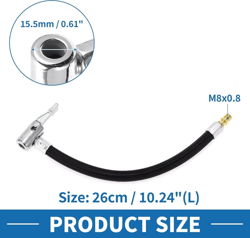 A ABSOPRO Tyre Inflator Extension Tube 26 cm M8 x 0.8 Air Compressor Hose Adapter - Image 5